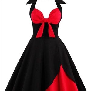 Halter dress black and red